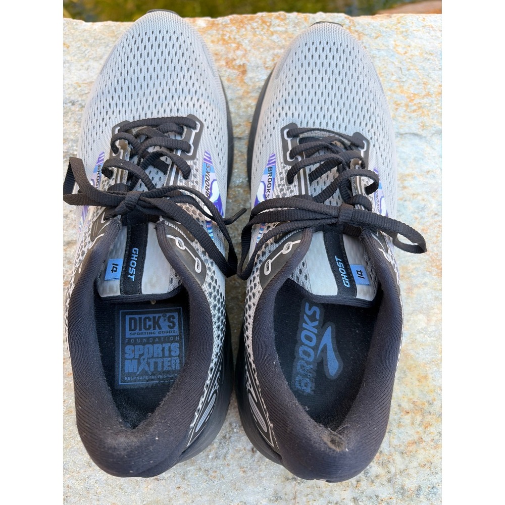 Brooks Ghost 14 Mens Running Shoes Grey Black Purple 1103691D039 Size 9.5 - Picture 7 of 9